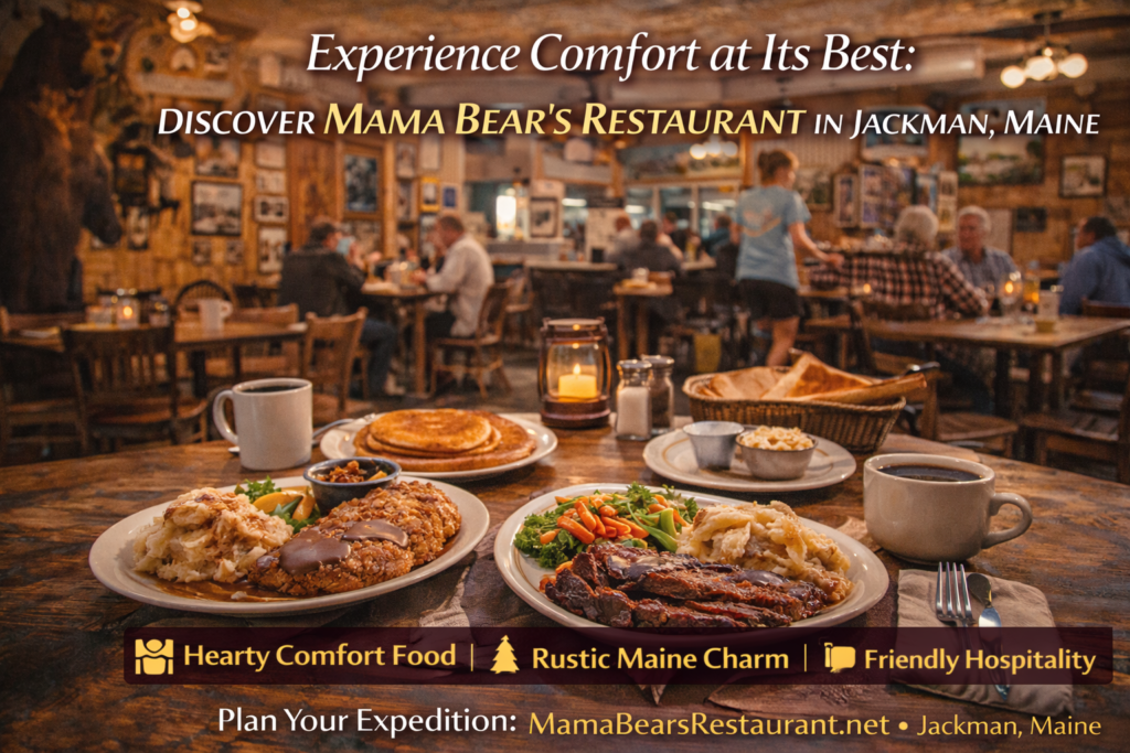 Mama Bear’s Restaurant in Jackman, Maine serving hearty homemade comfort food in a cozy North Woods diner setting