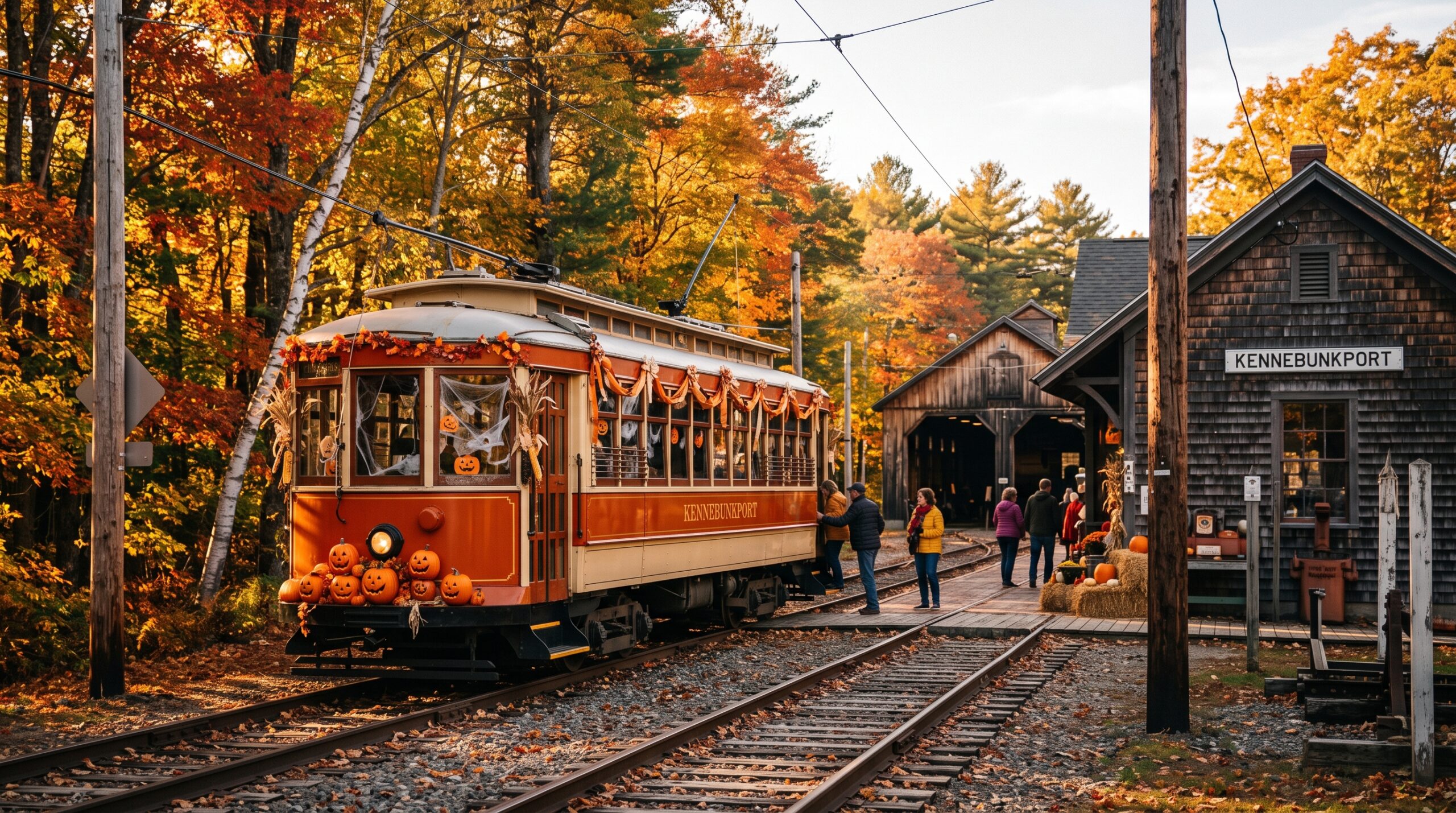 Experience Happy Trolleyween at Seashore Trolley Museum in Kennebunkport, Maine